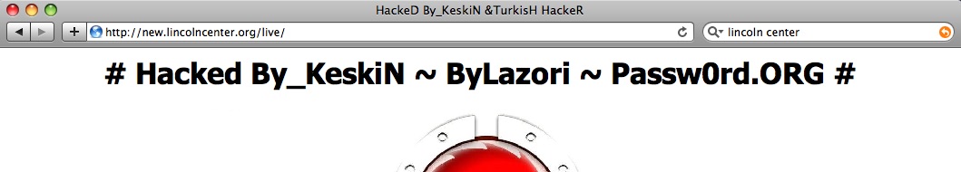 Lincoln Center Web Site Hacked 1.jpg